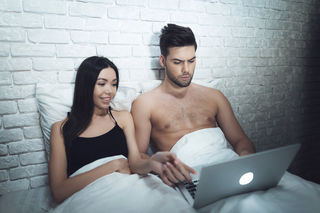 Girl caught watching porn on and masturbating